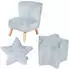 Roba Lil Sofa Kindersitzgruppe Samt, hellblau, Sessel, Hocker & Dekokissen (231S09M3)