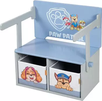 Roba Paw Patrol Sitzbank Kinder, Holz, blau, 2 Aufbewahrungsboxen (450770PW3)