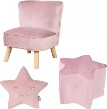 Roba Lil Sofa Kindersitzgruppe Samt, rosa/mauve (229S09M3)