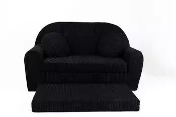 FORTISLINE Rosalia Kindersofa ausklappbar Cord, 2 Kissen, Oeko-TEX Standard 100