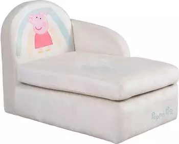 Roba Kinderloungesofa mit Armlehne Peppa Pig Samtbezug, beige (450112PP1)