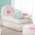 Roba Kinderloungesofa mit Armlehne Peppa Pig Samtbezug, beige (450112PP1)
