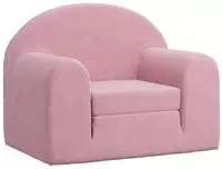 vidaXL Schlafsofa f&uuml;r Kinder Rosa Weich Pl&uuml;sch