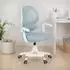 Idimex ISLA Kinderdrehstuhl mit Fußstütze, ergonomisch, Netzrücken, Grün