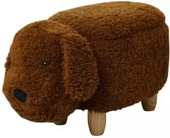 Svita Kinderhocker Tierhocker Pudel mit Stauraum, Braun