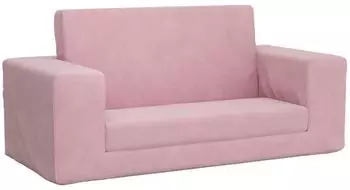 vidaXL Kinder-Schlafsofa 2-Sitzer Rosa Weicher Plüsch (357033)