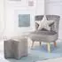 Roba Lil Sofa Kindersitzgruppe Kindersessel, Hocker & Sternkissen, Samt, silbergrau (230S09M3)