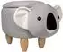 Svita Animal Storage Koala Sitzhocker mit Stauraum, Textil, Grau (92341)