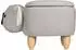 Svita Animal Storage Koala Sitzhocker mit Stauraum, Textil, Grau (92341)