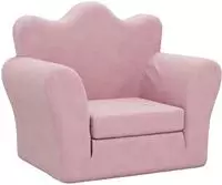 vidaXL Schlafsofa f&uuml;r Kinder Rosa Weich Pl&uuml;sch