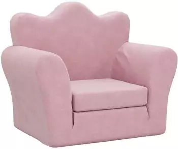 vidaXL Schlafsofa f&uuml;r Kinder, rosa, weicher Pl&uuml;sch (357057)