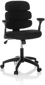 HJH Office Kid Ergolino B Kinderdrehstuhl Stoff mit Armlehnen, Schwarz (736432)