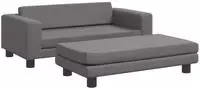 vidaXL Kindersofa mit Hocker Grau 100x50x30 cm Kunstleder