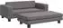 vidaXL Kinder-Schlafsofa mit Hocker, grau, Kunstleder, 100x50x30cm (3196417)