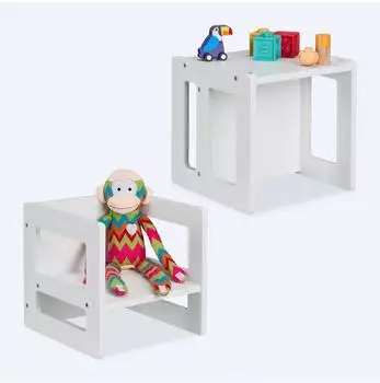Relaxdays Kinder-Wendehocker 2er Set, wei&szlig;