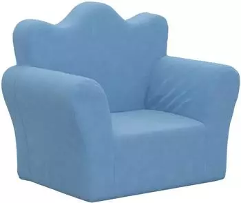 vidaXL Kindersofa Weich Pl&uuml;sch Blau (357044)