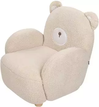 Beliani Boo Kinder-Sessel Bärenform Kunstfell Beige (Boo)
