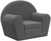 vidaXL Schlafsofa f&uuml;r Kinder Anthrazit Weich Pl&uuml;sch