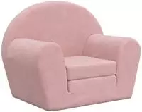 vidaXL Schlafsofa f&uuml;r Kinder Rosa Weich Pl&uuml;sch