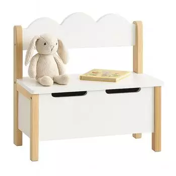 Relaxdays Kindersitzbank mit Stauraum, wei&szlig;
