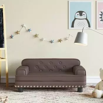 vidaXL Kindersofa Kunstleder Braun 70x45x30cm