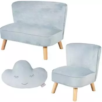 Roba Lil Sofa Kindersitzgruppe Samtstoff hellblau (Lil Sofa)
