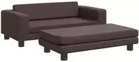 vidaXL Kindersofa mit Hocker Braun 100x50x30 cm Kunstleder