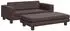 vidaXL Kindersofa mit Hocker Braun 100x50x30cm Kunstleder (3196416)