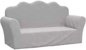 vidaXL Kindersofa 2-Sitzer Pl&uuml;sch Hellgrau (357047)