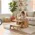 Relaxdays Kinderstuhl mit integriertem Tisch, Holz, Montessori (10053120_8676)