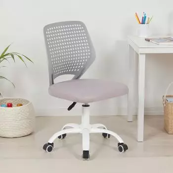 Idimex Jade Kinder-Schreibtischstuhl h&ouml;henverstellbar, Mesh-Bezug, Grau