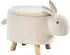 kobolo BUNNY Kinderhocker Hase mit Staufach, Bouclé-Teddystoff, weiß (20369-06)