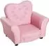 HomCom Kindersessel herzförmig Prinzessin, Schaumstoff, Rosa (310-025)