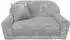 FORTISLINE Rosalia Kindersofa ausklappbar Cord, Hellgrau (78x45x40cm)