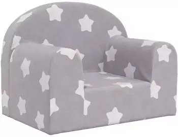 vidaXL Kindersofa Pl&uuml;sch Hellgrau mit Sternen (357004)