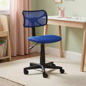 Caro Möbel Milan Kinderdrehstuhl höhenverstellbar, Netzbezug, blau