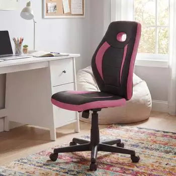 Finebuy Kinderschreibtischstuhl ergonomisch höhenverstellbar, Pink, ab 6 Jahren (SuVa14298_1)