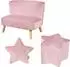 Roba Lil Sofa Kindersitzgruppe Samt Rosa/Mauve, Sofa, Hocker & Sternkissen