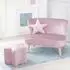 Roba Lil Sofa Kindersitzgruppe Samt Rosa/Mauve, Sofa, Hocker & Sternkissen
