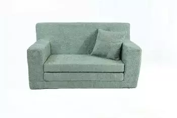 FORTISLINE Kindersofa Teddy ausklappbar, Schaumstoff, Hellgr&uuml;n, 83x43x47cm