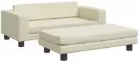 vidaXL Kindersofa mit Hocker Creme 100x50x30 cm Kunstleder