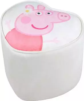 Roba Kinderhocker Herzform "Peppa Pig" Samtbezug, Beige