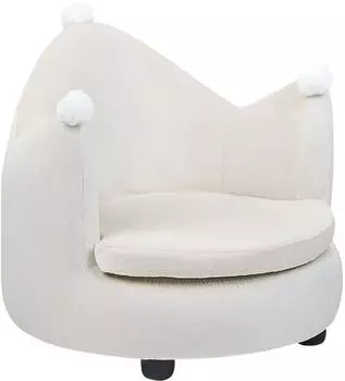 Beliani Crown Kindersessel Samt Hellbeige (VEGA)