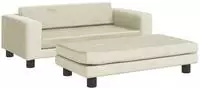 vidaXL Kindersofa mit Hocker Creme 100x50x30 cm Samt