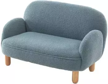 Vipack Rocky Kindersofa 1,5-Sitzer Boucl&eacute;-Stoff blau (RKST1273)