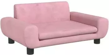 vidaXL Kindersofa Samt rosa 70x45x33cm (3196389)