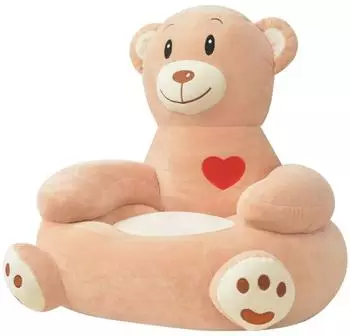 vidaXL Plüsch-Kindersessel Bär, braun (80161)