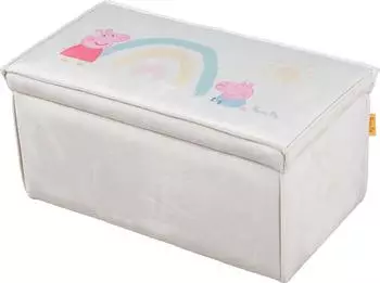 Roba Peppa Pig Kinderhocker mit Aufbewahrungsfunktion, Samtbezug, beige (450141PP1)