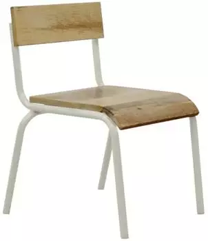 KidsDepot Kinderstuhl Holz & Metall, Weiß, 2er-Set