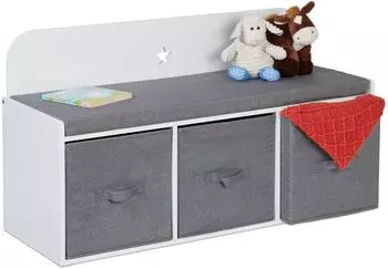 Relaxdays Kinder-Sitzbank mit Stauraum
